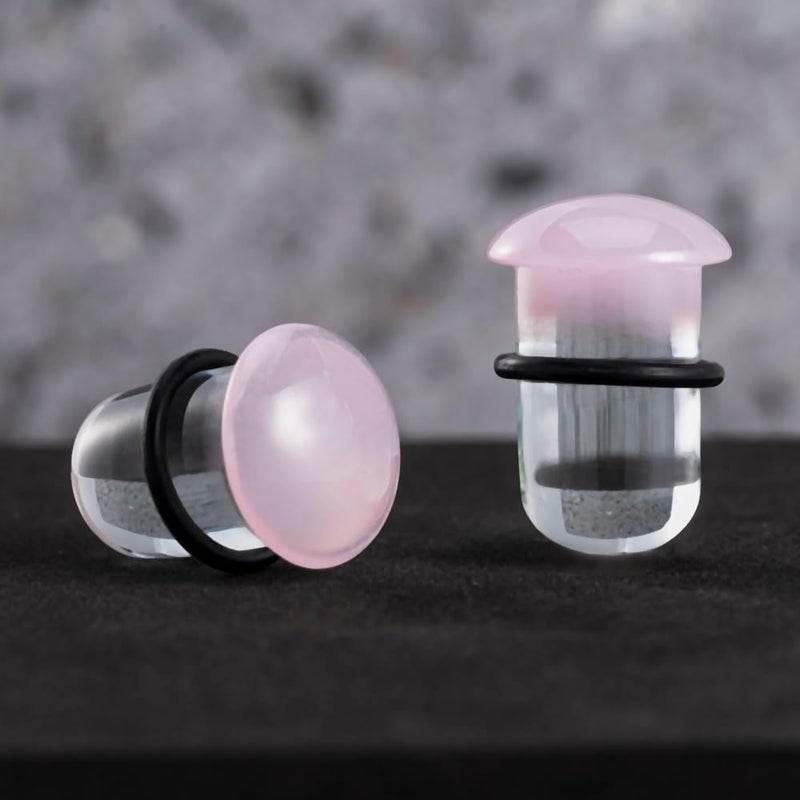 Atomhole Store 8 Pairs/16Pcs 14G-00G Glass Ear Gauges Stretching Kit Short Taper Expander Plugs Solid Tunnels Body Piercing Jewelry Set - Image 5